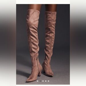 NWT Anthropologie Blush Microsuede Over the Knee Boots Made Spain Size 7